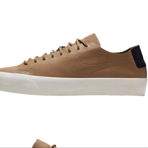 Nike Blazer Studio Low Vachetta Tan Leather Sneakers - Picture 4 of 4